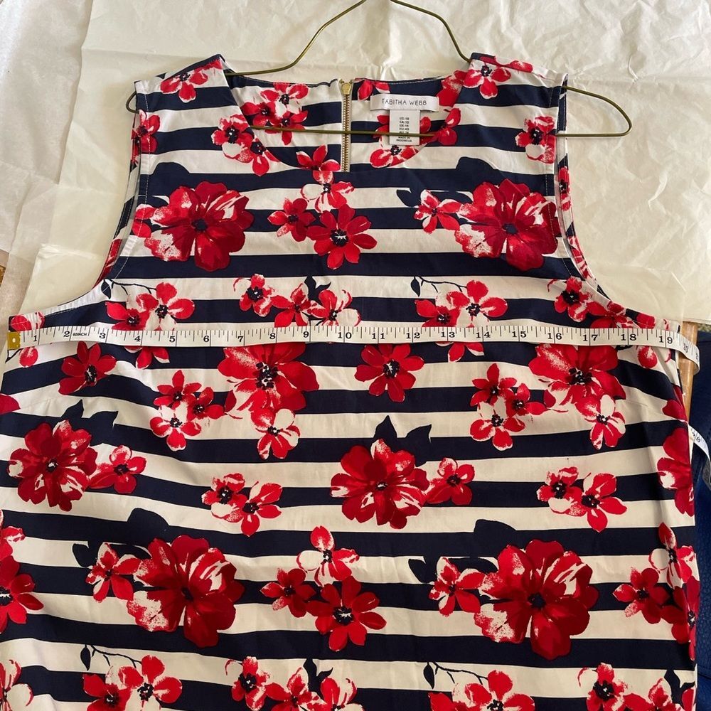 Tabitha Webb Floral Striped Sleeveless Sheath Dress sz 10 - Picture 7 of 8